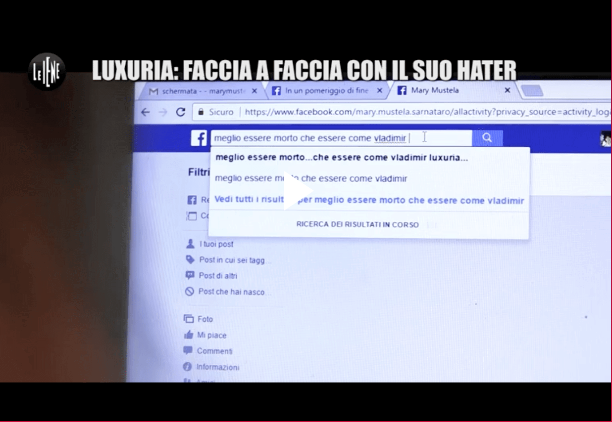 Vladimir Luxuria faccia a faccia con il suo hater alle Iene - Schermata 2017 05 29 alle 10.18.53 - Gay.it