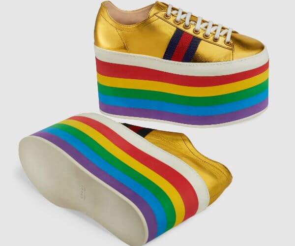 Pride 2017: Gucci lancia una collezione di zeppe arcobaleno - gucci arcobaleno 2 - Gay.it