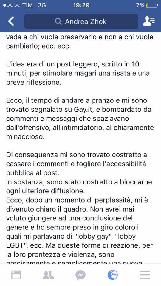 Il prof della Statale contro femminismo e studi di genere rincara la dose: "La lobby gay è il nuovo fascismo" - photo 2017 05 04 15 17 26 2 - Gay.it