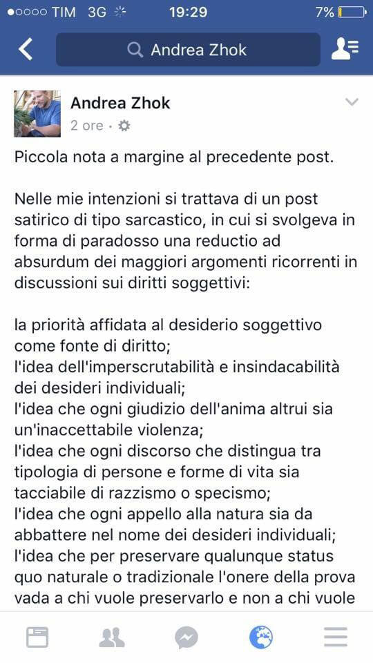 Il prof della Statale contro femminismo e studi di genere rincara la dose: "La lobby gay è il nuovo fascismo" - photo 2017 05 04 15 17 26 - Gay.it