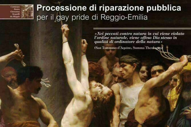 A Reggio Emilia arriva la processione cattolica “di riparazione” durante il Gay Pride