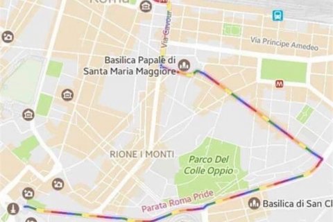 Google Maps celebra il Roma Pride, ecco percorso e carri - Google Maps celebra il Roma Pride foto - Gay.it
