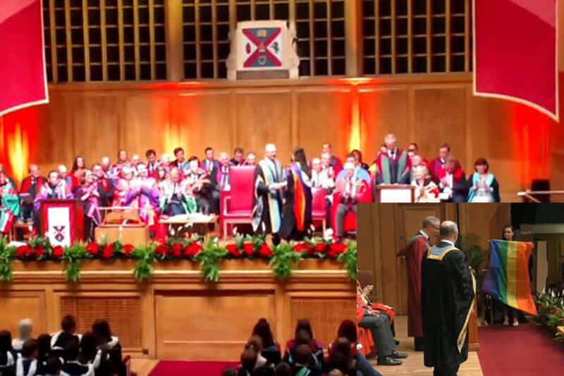 Irlanda del Nord, studentessa si laurea con bandiera arcobaleno per chiedere il matrimonio gay