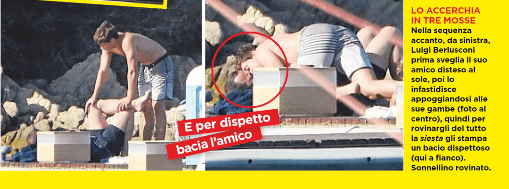 Luigi Berlusconi fotografato mentre bacia un amico a Villa Certosa - luigi berlusconi - Gay.it