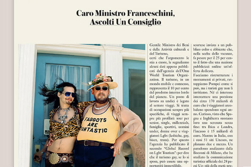 L'appello di Vogue Italia al ministro Franceschini: "Trasformate l'Italia in una meta turistica LGBT friendly" - vogue - Gay.it