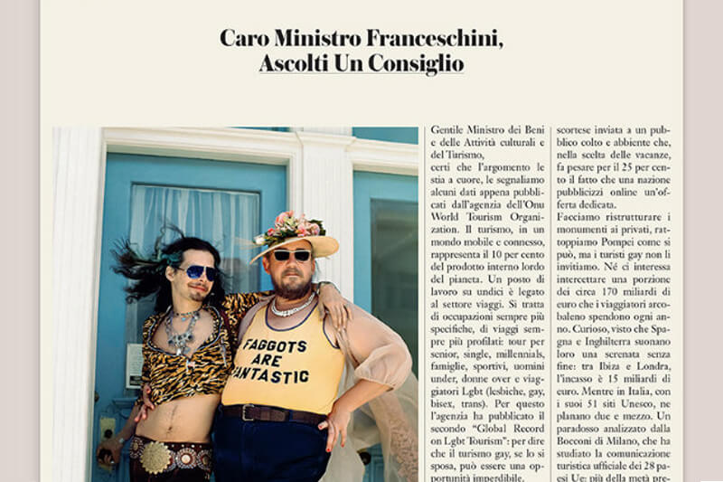L’appello di Vogue Italia al ministro Franceschini: “Trasformate l’Italia in una meta turistica LGBT friendly”