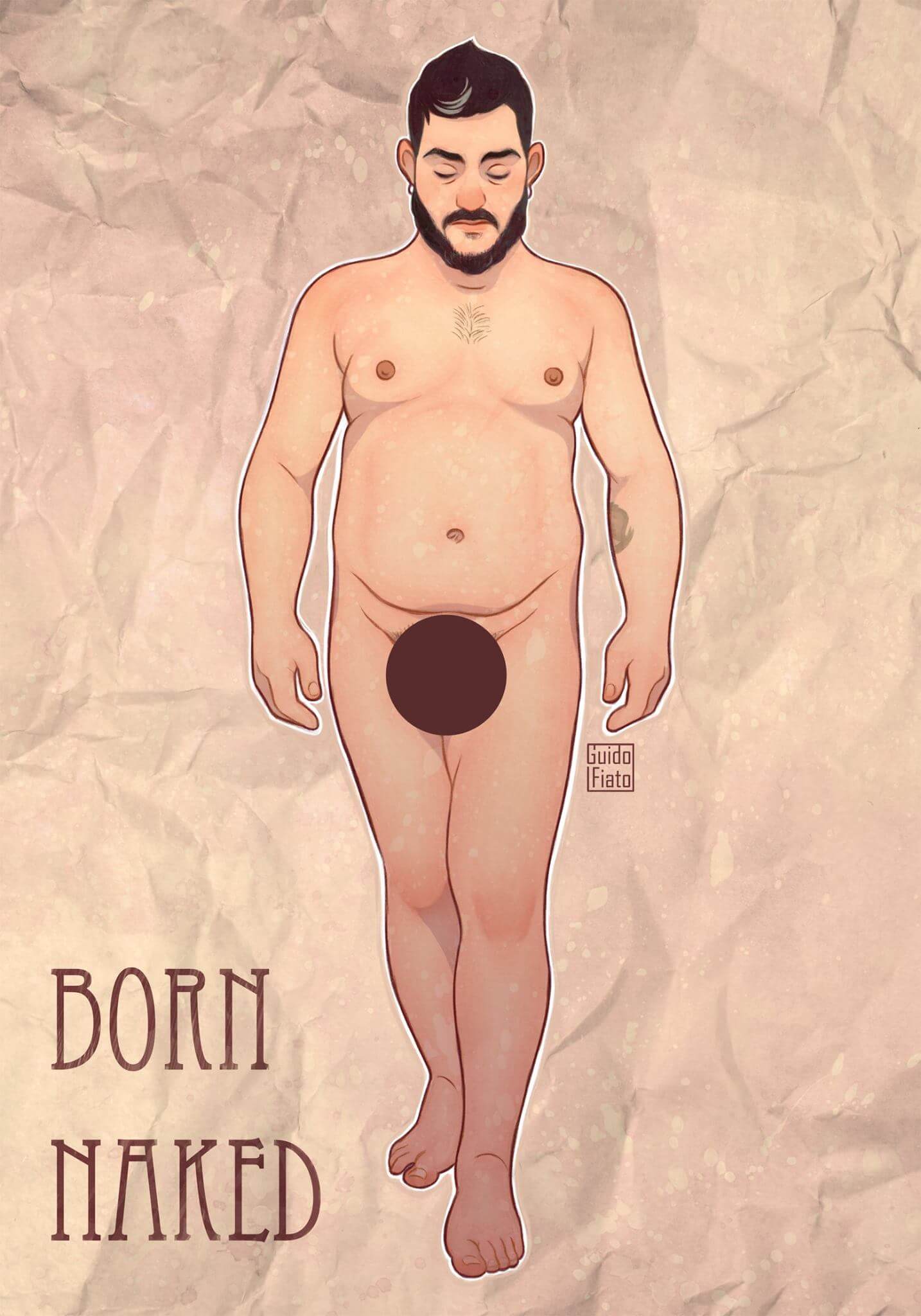 Guido Fiato - Born Naked 1 (autoritratto)