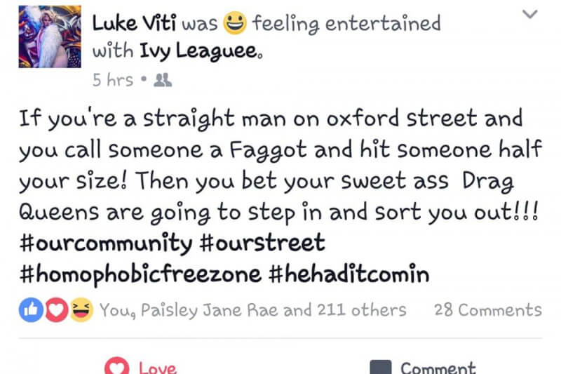 Sydney, ragazzo gay vittima di attacco omofobo salvato da tre drag queen