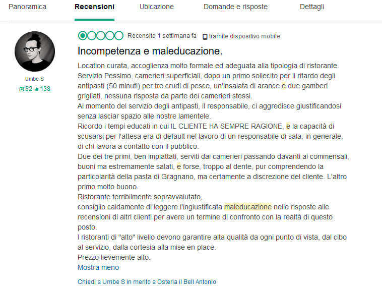 Tripadvisor, ristoratore catanese replica al cliente: "Checca impazzita e repressa" - ristoratore 3 - Gay.it