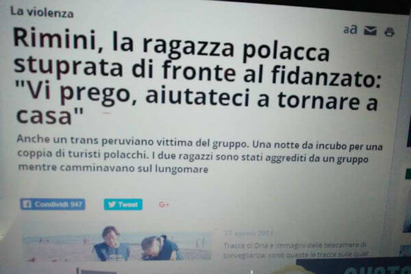 Rimini, due donne stuprate in una notte: questo è il titolo giusto - stupri rimini 1 - Gay.it