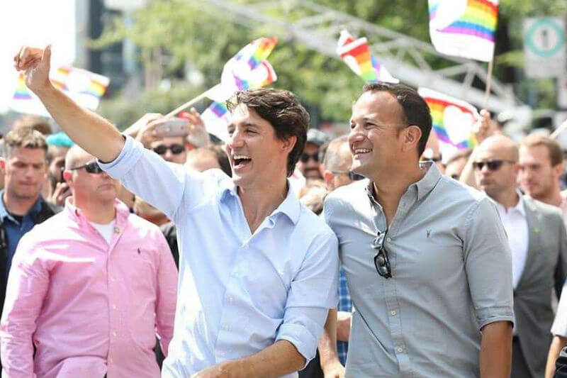 Canada: il premier Trudeau sfila con il primo ministro irlandese (gay) Varadkar