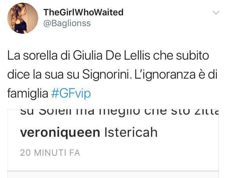 Signorini spiega perché ha attaccato Giulia De Lellis, i fan dell'ex corteggiatrice si scatenano: "Fr*cio di merda" - 22215001 378076269272248 1853335660 n 1 - Gay.it