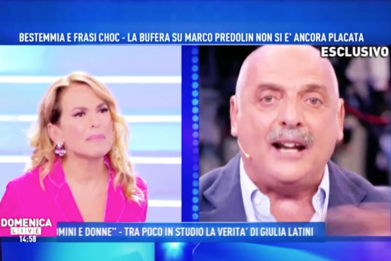 Show omofobo di Paolo Brosio dalla D’Urso: “È contro la legge di Dio!”. Lei lo zittisce