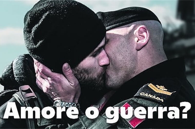 ‘Amore o Guerra?’, un bacio gay per la campagna promozionale della nuova Repubblica