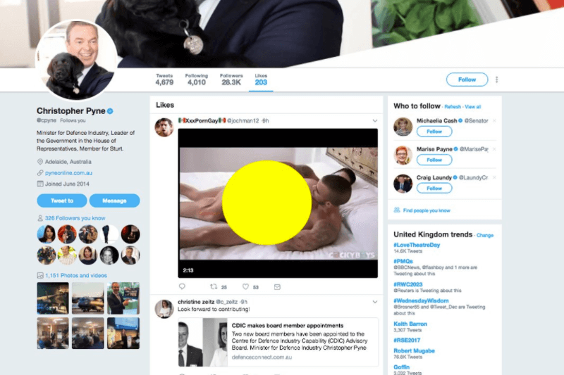 Australia, politico mette like a un porno gay su Twitter: “Mi hanno hackerato”