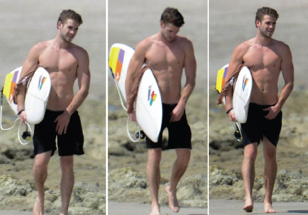Liam Hemsworth in spiaggia