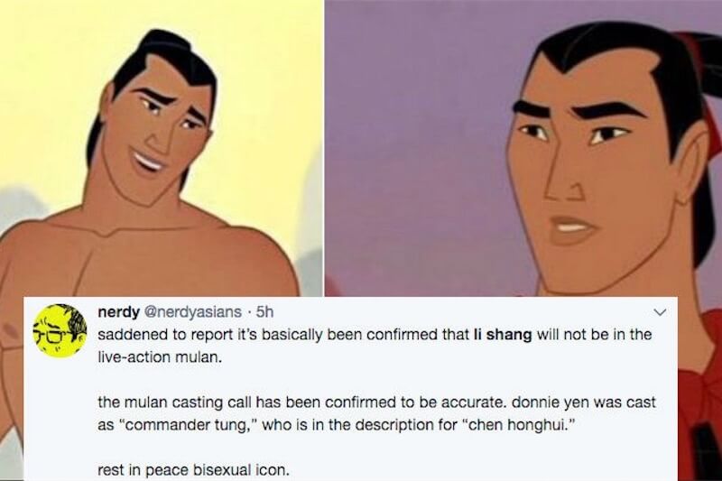 Mulan, tagliato il bisessuale Li Shang dal live-action Disney?