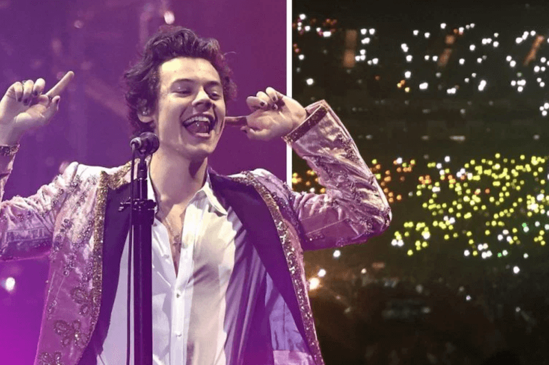 Il concerto di Harry Styles a Londra si trasforma in un gigante arcobaleno