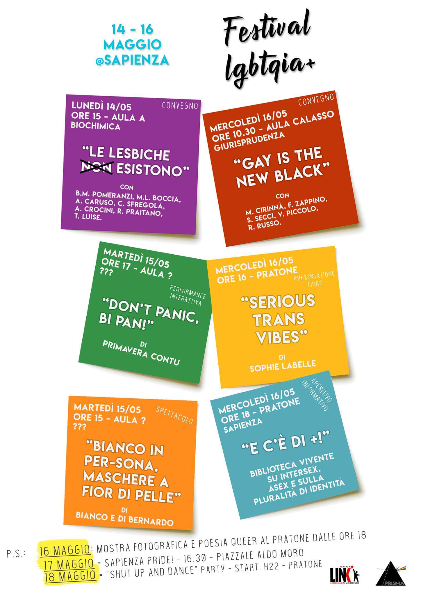 Sapienza, settimana rainbow con festival LGBTQ+ e primo Pride universitario - Calendario eventi - Gay.it