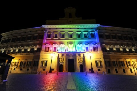 italia camera dei deputati rainbow arcobaleno montecitorio