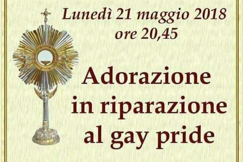 Bergamo, adorazione eucaristica di riparazione al Pride