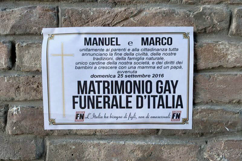 Processo per omofobia contro Forza Nuova, Arcigay Rimini ammessa come parte civile: prima volta in Italia