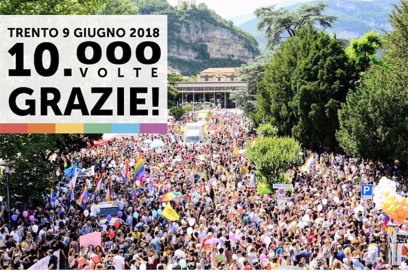 Trento, in 10.000 per il primo storico Dolomiti Pride