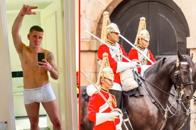 Dan Broughton, la guardia reale britannica è un pornodivo gay