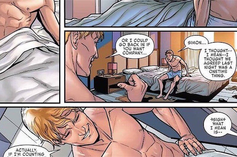 X-Men,  Iceman e Pyro fanno sesso nel fumetto
