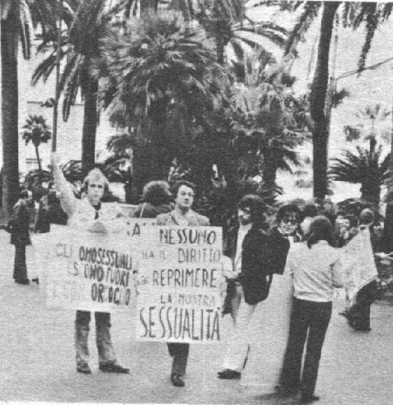 La manifestazione a Sanremo