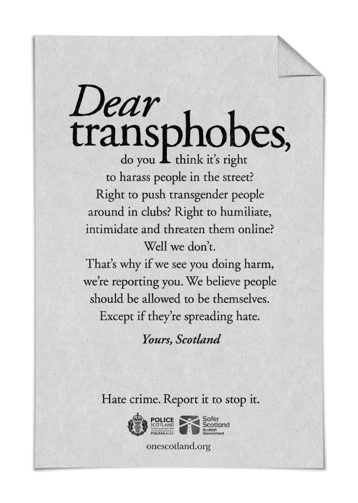 One Scotland, la straordinaria campagna scozzese contro l'omo-transfobia: 'non c'è posto per l'odio in questo Paese' - One Scotland 2 - Gay.it