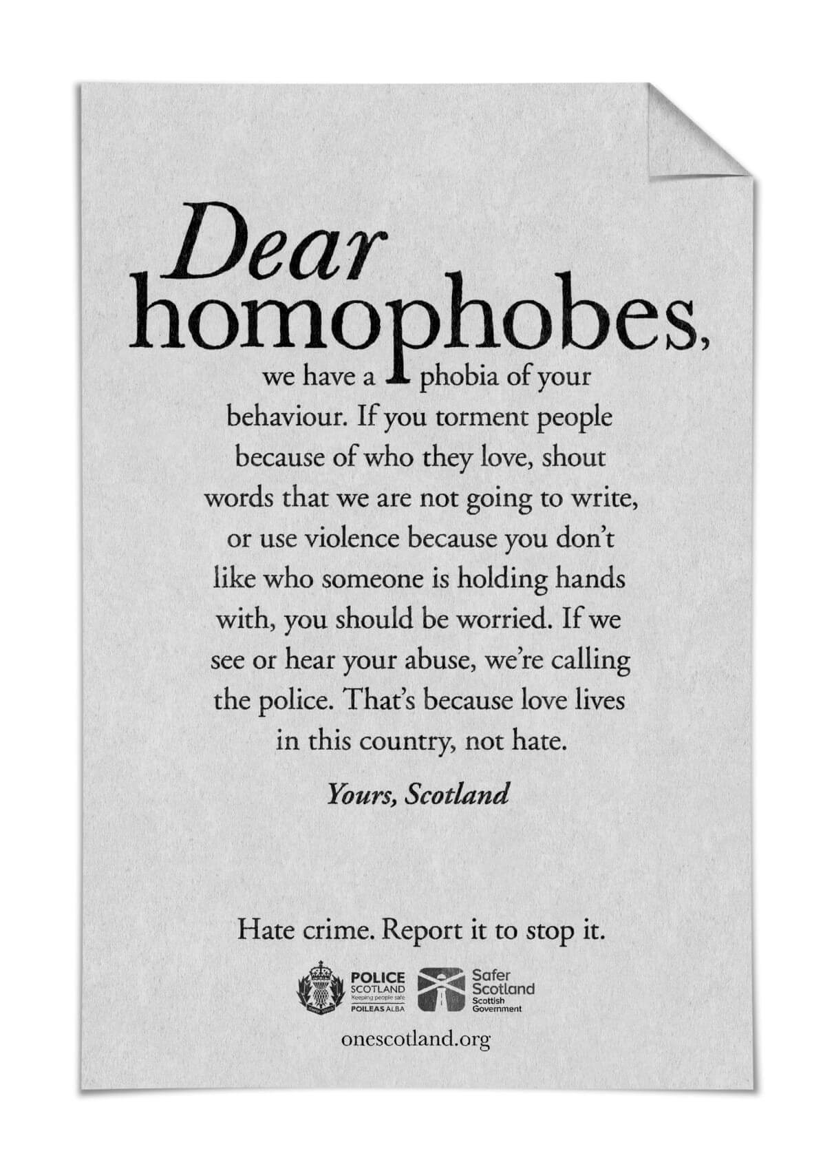 One Scotland, la straordinaria campagna scozzese contro l'omo-transfobia: 'non c'è posto per l'odio in questo Paese' - One Scotland - Gay.it