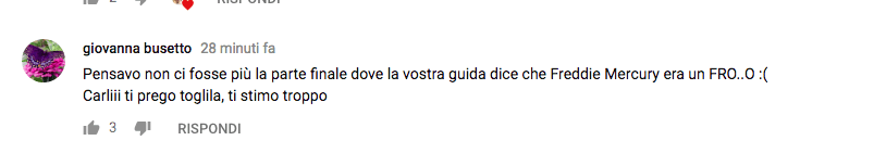 "Freddy Mercury era un buco, un fr*cio": il video di Carlitadolce scatena le polemiche su YouTube - Schermata 2018 09 04 alle 13.34.21 - Gay.it