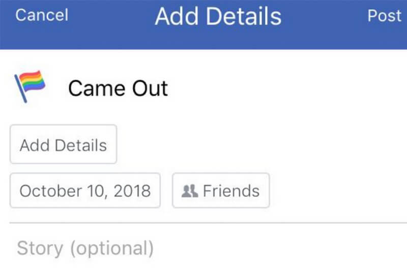 Facebook aggiunge la funzione ‘faccio coming out’ per il Coming Out Day