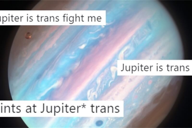 Giove ha i colori della bandiera transgender in una nuova foto della NASA - Giove Trans foto - Gay.it