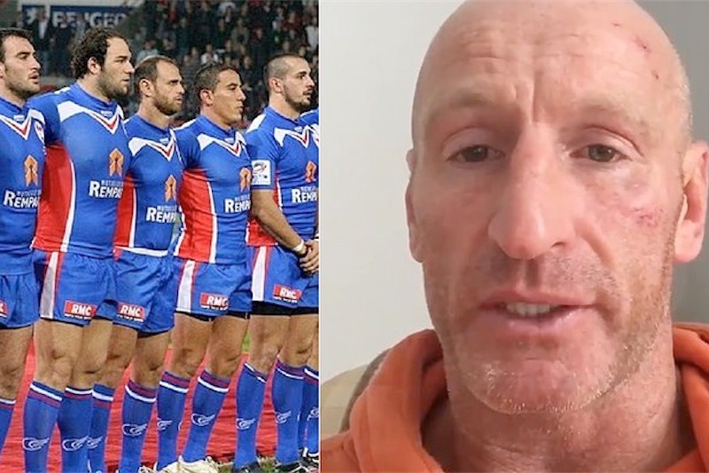 Rugbisti francesi con i lacci rainbow per solidarietà a Gareth Thomas, picchiato perché gay