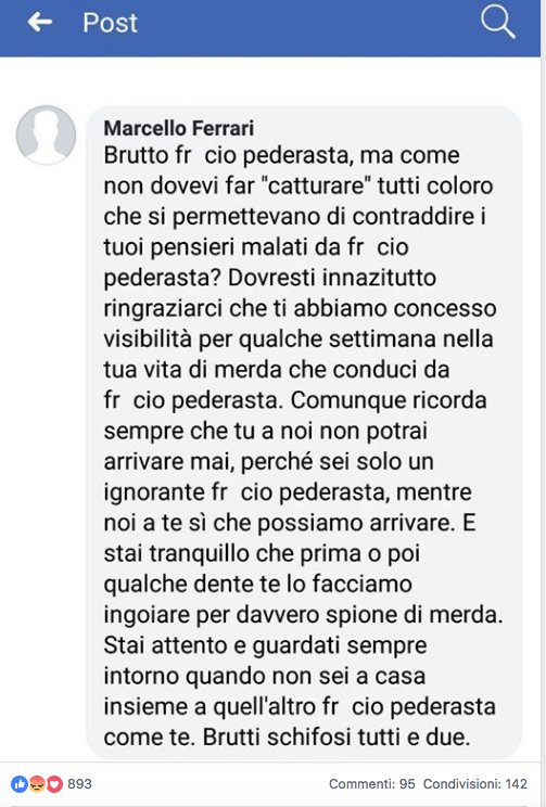 Offese a Luca Paladini dei Sentinelli: impossibili trovare i responsabili - insulti - Gay.it