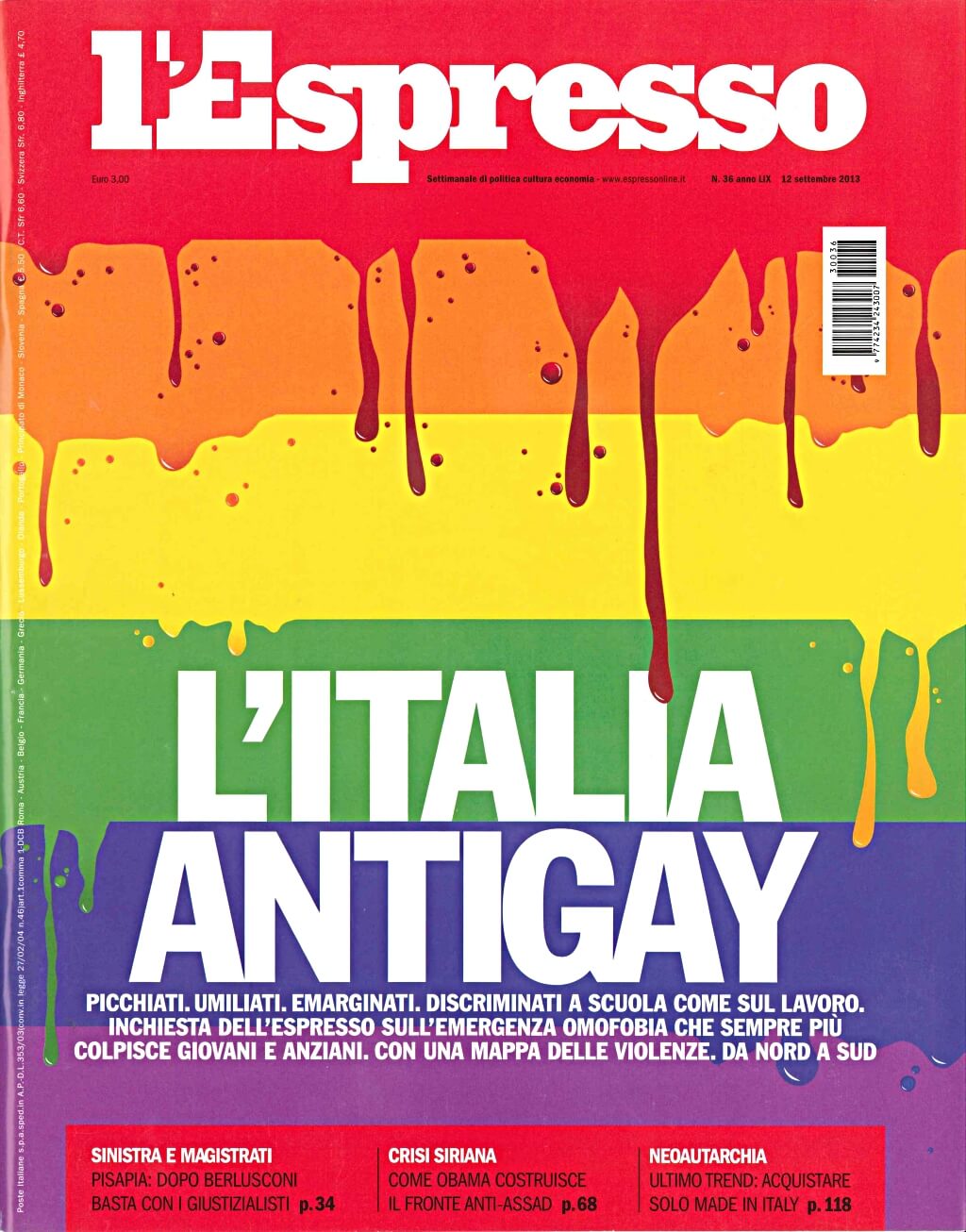 Italia 2019, il Paese dell'omofobia: l'Espresso lancia l'allarme - omofobia copertina espresso - Gay.it