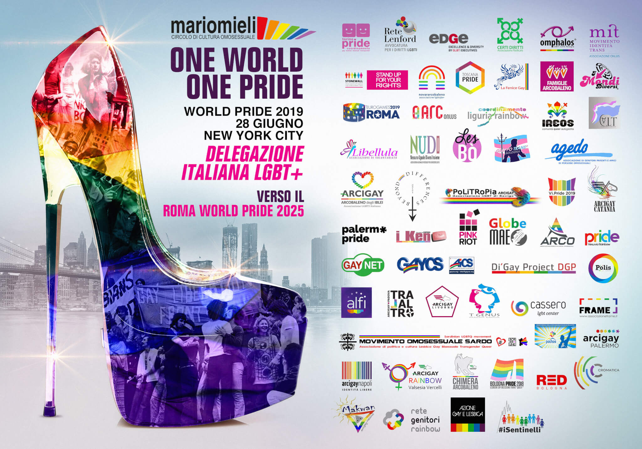 World Pride 2019, oltre 50 associazioni LGBT italiane a New York per sostenere il World Pride di Roma 2025