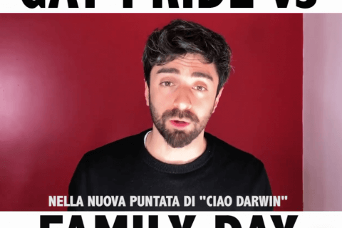 Gay Pride vs. Family Day a Ciao Darwin, la provocazione di Daniele Gattano: 'quando neri vs. KKK?' - il video - Daniele Gattano - Gay.it