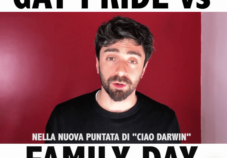 Gay Pride vs. Family Day a Ciao Darwin, la provocazione di Daniele Gattano: ‘quando neri vs. KKK?’ – il video