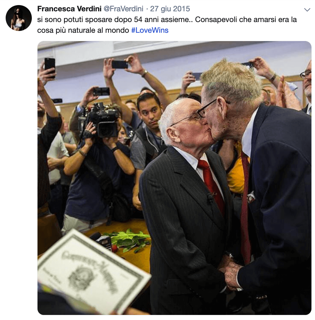 Francesca Verdini, la nuova compagna di Matteo Salvini sostenitrice del matrimonio egualitario - Francesca Verdini tweet gay 3 - Gay.it
