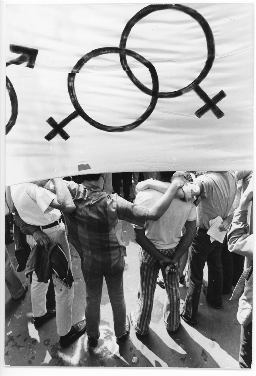 Fred W. McDarrah, First Gay Pride March, July 27, 1969, 1969. Photo © Estate of Fred W. McDarrah. All Rights Reserved.