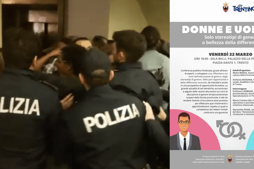 Trento, forze dell’ordine caricano manifestanti ad un convegno omofobo – i video