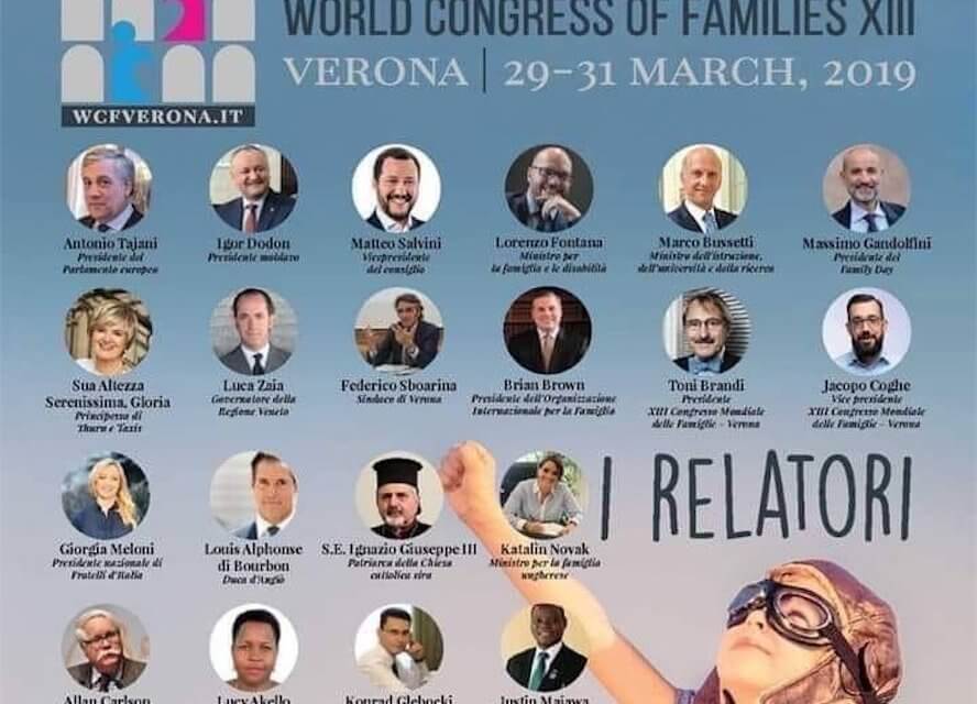 Congresso Mondiale delle Famiglie: ritirato il Patrocinio del Governo ma confermata la presenza di 3 ministri - Verona Congresso Mondiale delle Famiglie - Gay.it