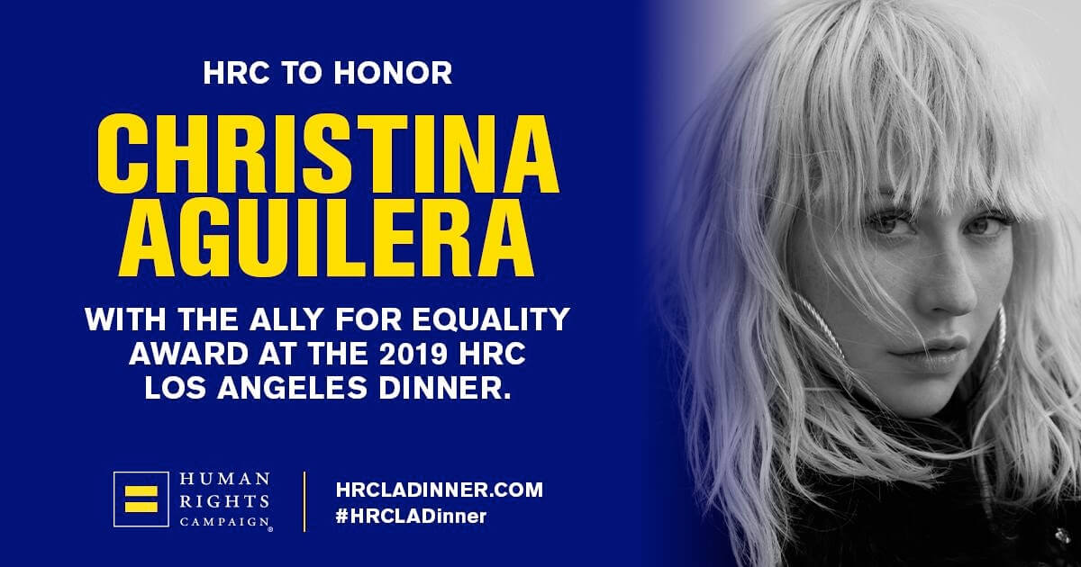 Christina Aguilera premiata per il suo supporto alla comunità LGBT: “non sarei dove sono senza di voi”