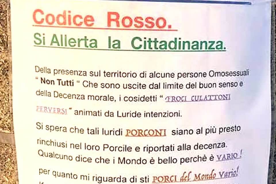 Mantova: arriva l’avviso alla cittadinanza sul pericolo omosessuali