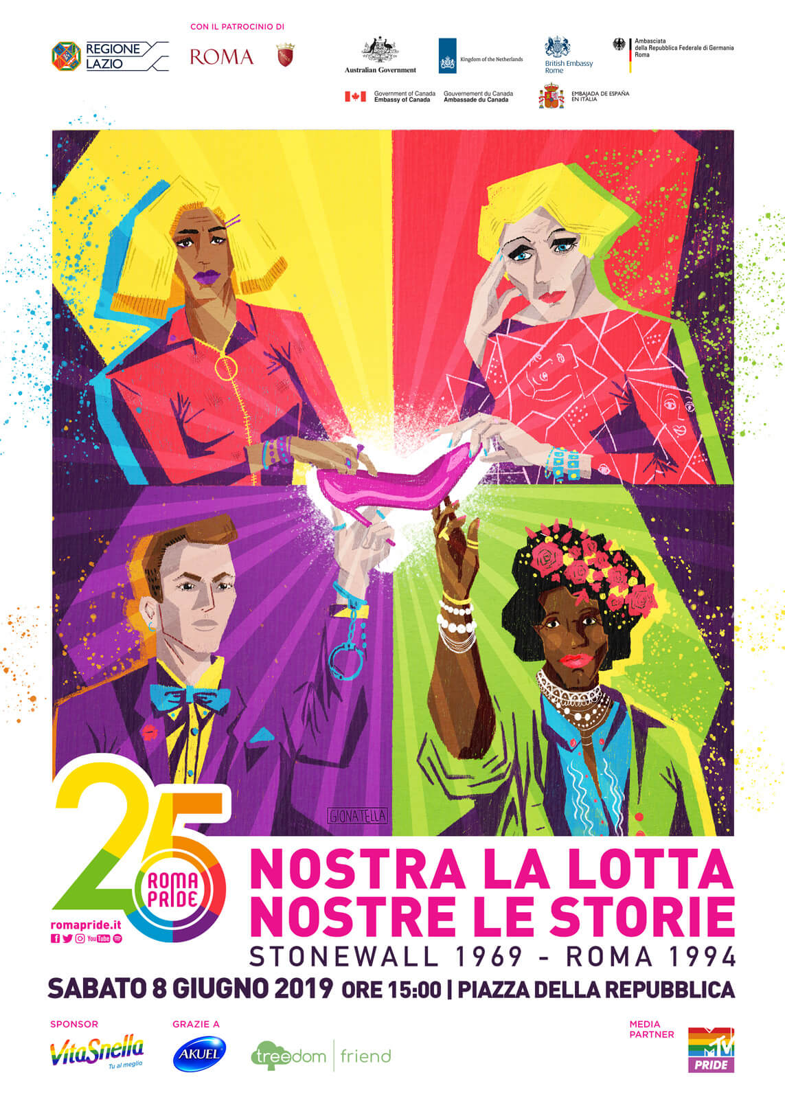 Roma Pride 2019, "Nostra la Lotta, Nostre le Storie": documento politico e campagna pubblicitaria - 25 Roma Pride campagna - Gay.it