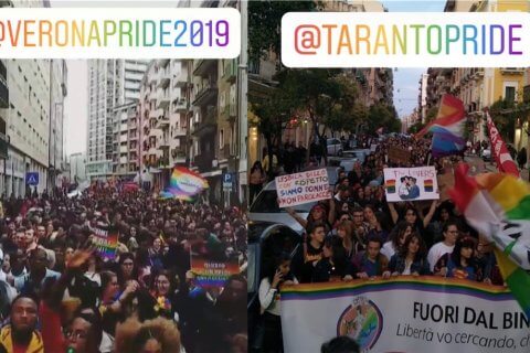 Onda Pride 2019, in 10.000 tra Verona, Bergamo e Taranto - Onda Pride 2019 in 10.000 tra Verona Bergamo e Taranto - Gay.it