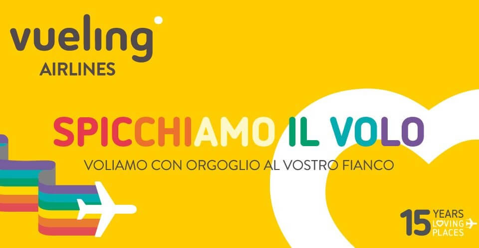 Vueling parteciperà al Roma Pride 2019: 'Spicchiamo il Volo' - Vueling - Gay.it
